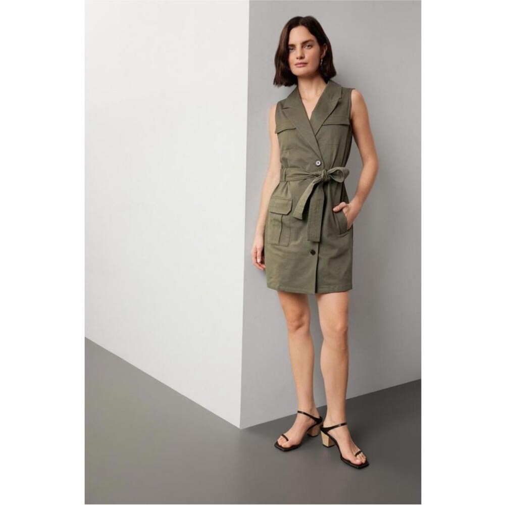 Marissa Webb x RTR Tie Waist Twill Dress. Size: 2
